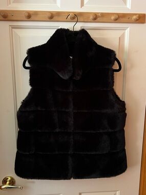 Michael Kors Black Faux Fur Vest